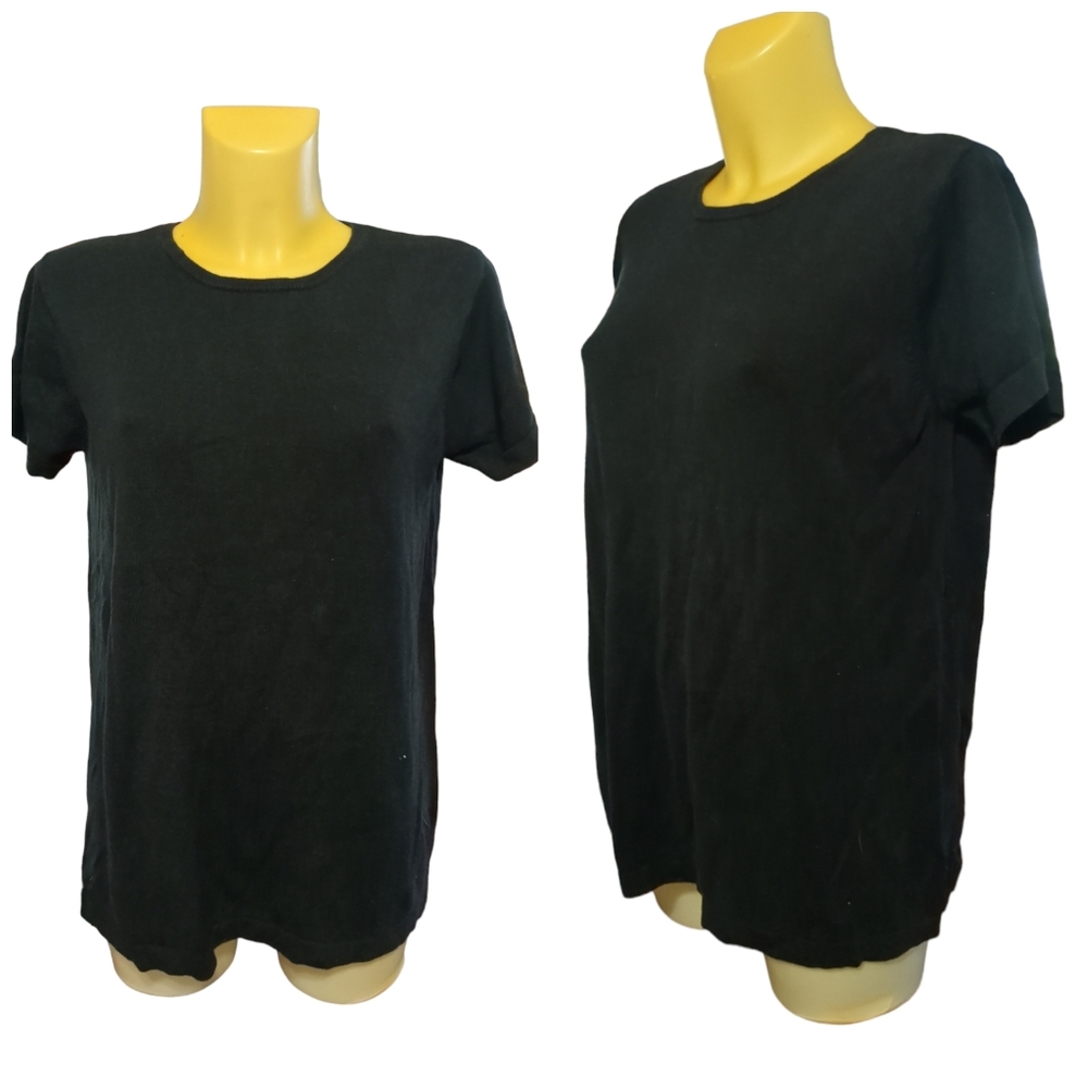 ❗$1 Bundled❗IN DUE TIME MATERNITY Solid Black Knit Short Sleeve Sweater Top